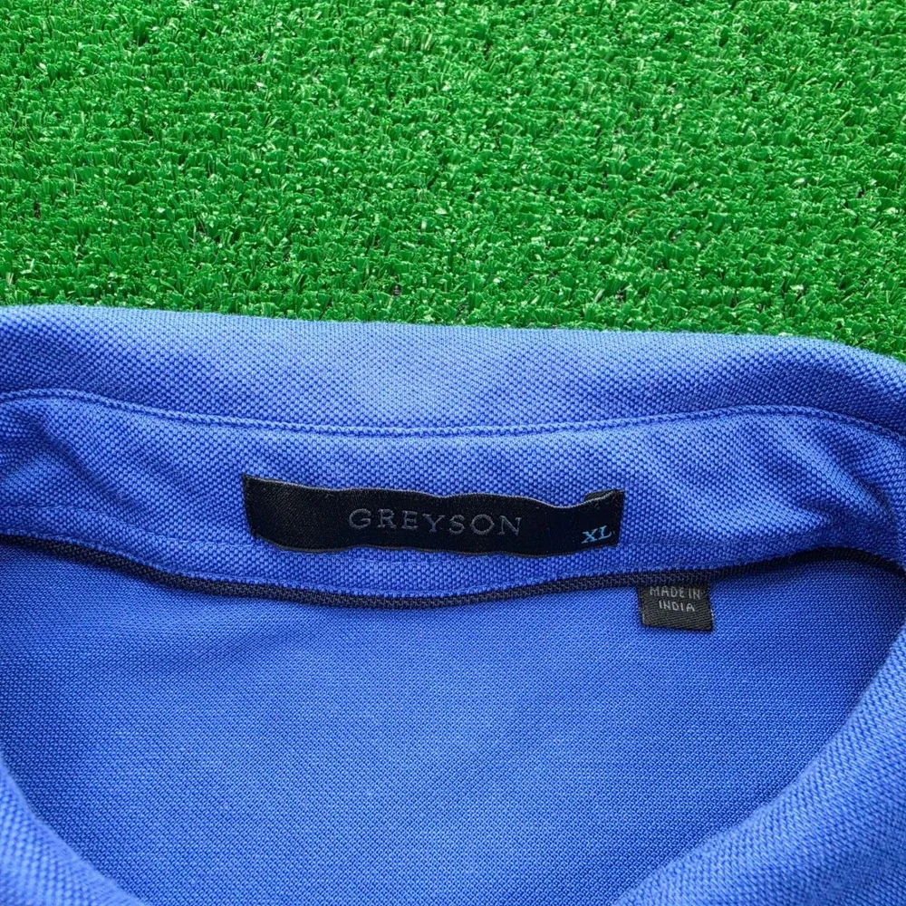 Greyson Golf Polo‎ Shirt Mens XL Blue Pique Performance Short Sleeve